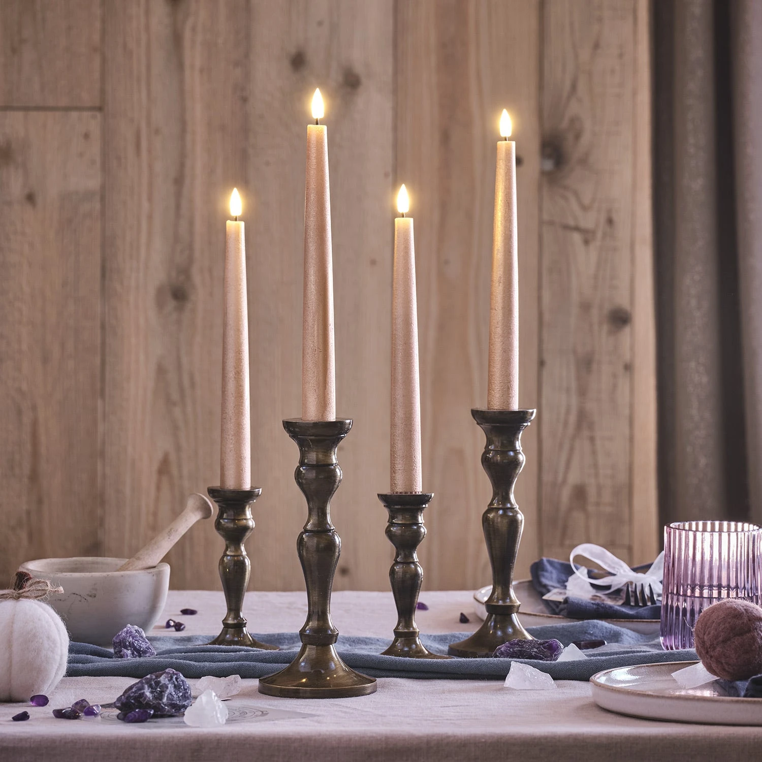 Lot De 4 Chandelles Cuivrées TruGlow® 5 Lot De 4 Chandelles Cuivrées TruGlow® – Image 5