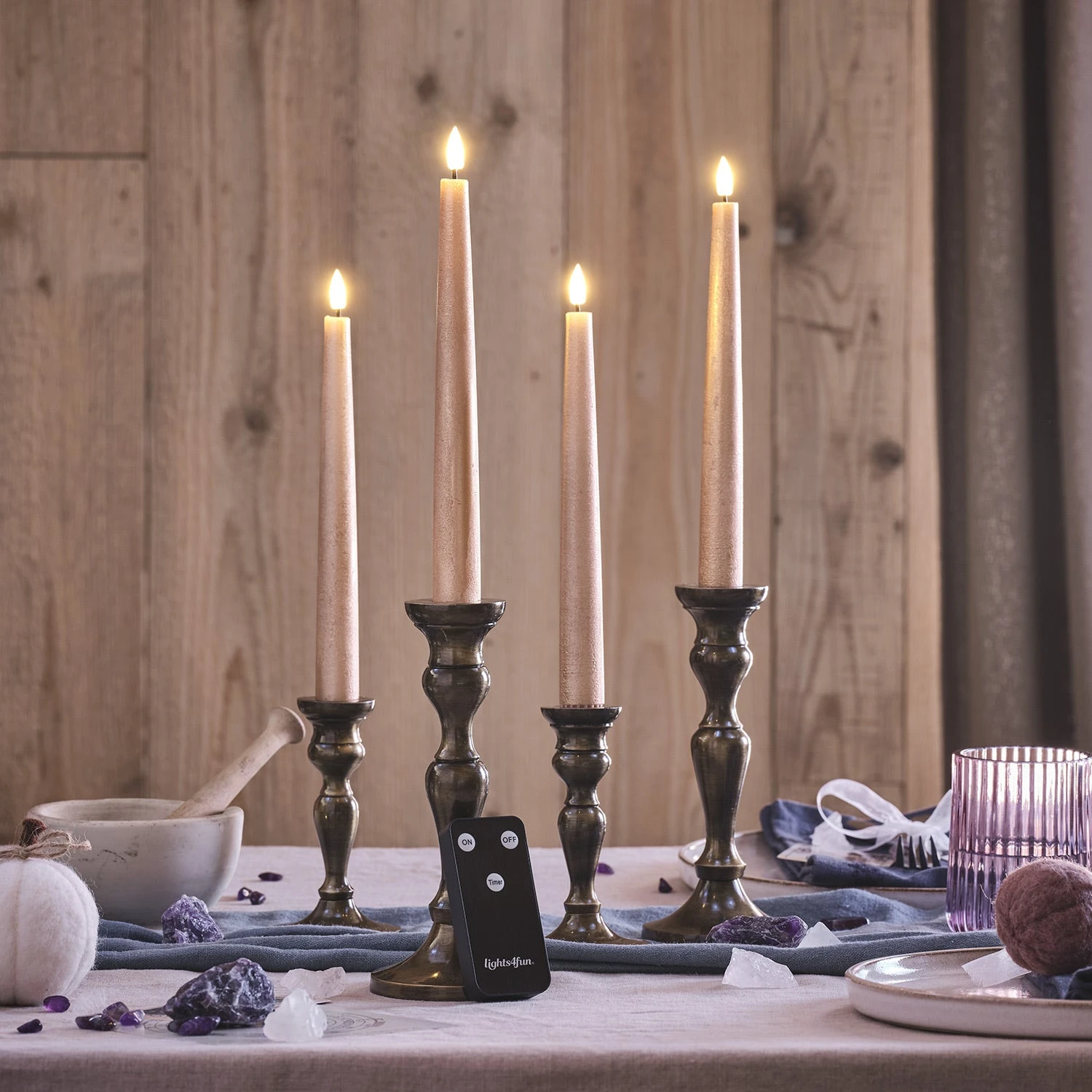 Lot De 4 Chandelles Cuivrées TruGlow® 4 Lot De 4 Chandelles Cuivrées TruGlow® – Image 4