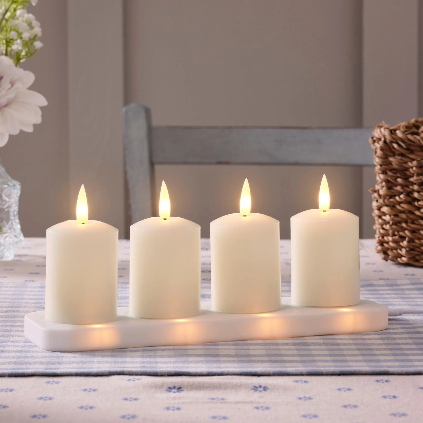 Lot De 4 Bougies Votives Rechargeables TruGlow® Avec Télécommande 1 Lot De 4 Bougies Votives Rechargeables TruGlow® Avec Télécommande