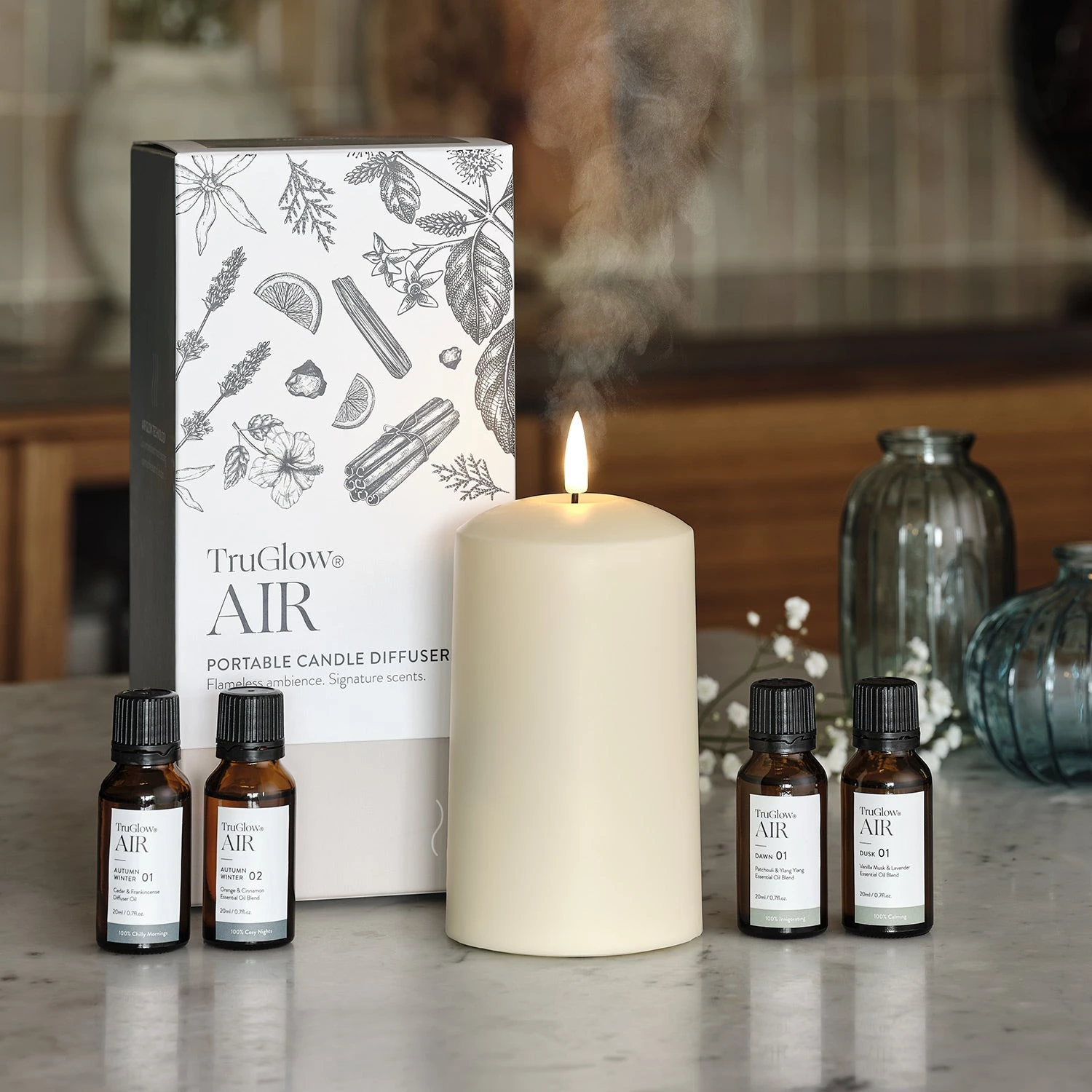 Diffuseur TruGlow AIR® Et 4 Huiles Essentielles : Automne Hiver Aube Et Crépuscule 2 Diffuseur TruGlow AIR® Et 4 Huiles Essentielles : Automne Hiver Aube Et Crépuscule – Image 2