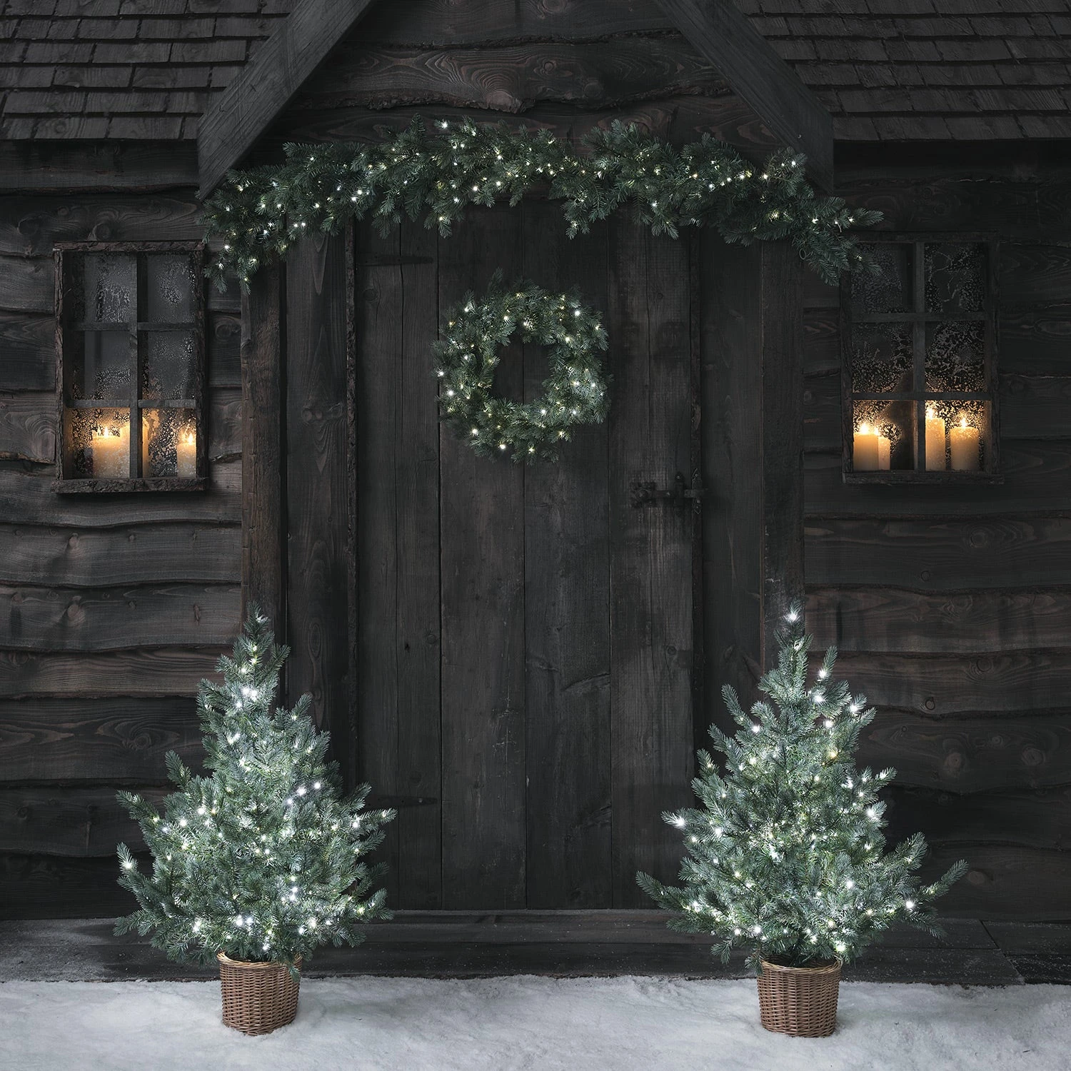 Lot De Décorations De Noël Pré-éclairées Pour Porte D'Éntrée 2 Lot De Décorations De Noël Pré-éclairées Pour Porte D'Éntrée – Image 2