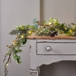 Guirlande De Noël De 1,5 M à Baies Dorées Et Micro LED