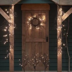 Lot De Couronne, Guirlande Et Piquets De Branches Mortes Pour Halloween