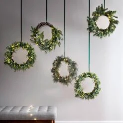 Couronne De Gui Effet Givré Pré-illuminée 7 Couronne De Gui Effet Givré Pré-illuminée -Boutique De Noël D WR1703 couronne de gui effet givre pre illuminee p1