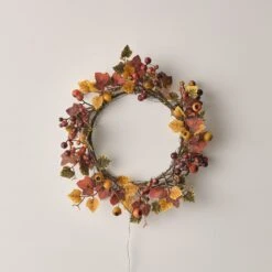 Couronne Automnale à Baies De 40 Cm Et Micro LED 6 Couronne Automnale à Baies De 40 Cm Et Micro LED -Boutique De Noël D WR24010 couronne automnale a baies de 40 cm et micro led eteinte