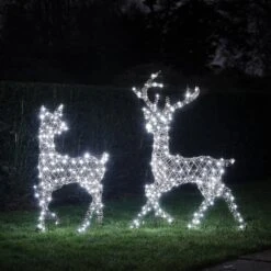 Cerf Et Biche Solaire De Noël Studley En Rotin, à LED Bicolore 12 Cerf Et Biche Solaire De Noël Studley En Rotin, à LED Bicolore -Boutique De Noël D XX250056 duo de cerf et biche led studley 5