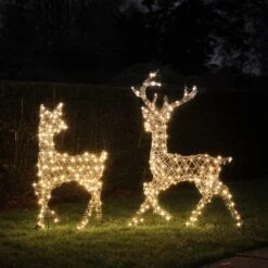 Cerf Et Biche Solaire De Noël Studley En Rotin, à LED Bicolore 14 Cerf Et Biche Solaire De Noël Studley En Rotin, à LED Bicolore -Boutique De Noël D XX250056 duo de cerf et biche led studley 6
