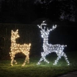 Cerf Et Biche Solaire De Noël Studley En Rotin, à LED Bicolore 15 Cerf Et Biche Solaire De Noël Studley En Rotin, à LED Bicolore -Boutique De Noël D XX250056 duo de cerf et biche led studley 7