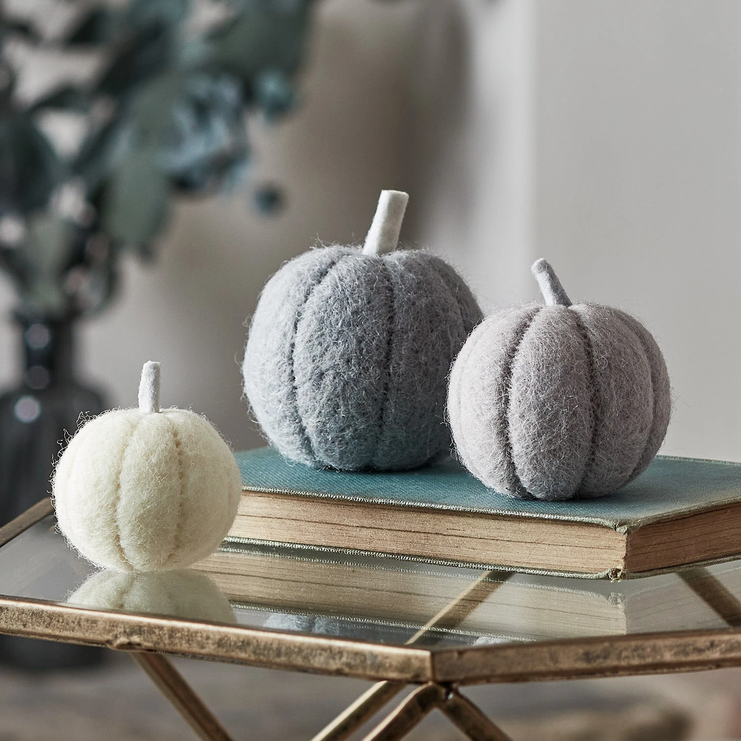 Lot De Déco D'Automne, 6 Citrouilles En Laine 1 Lot De Déco D'Automne, 6 Citrouilles En Laine