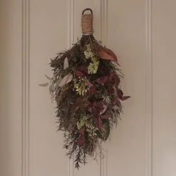 Lot De Couronne & Bouquet Mural Automne-Hiver Pré-éclairés -Boutique De Noël DE25005 bouquet mural pre eclaire automne hiver 4