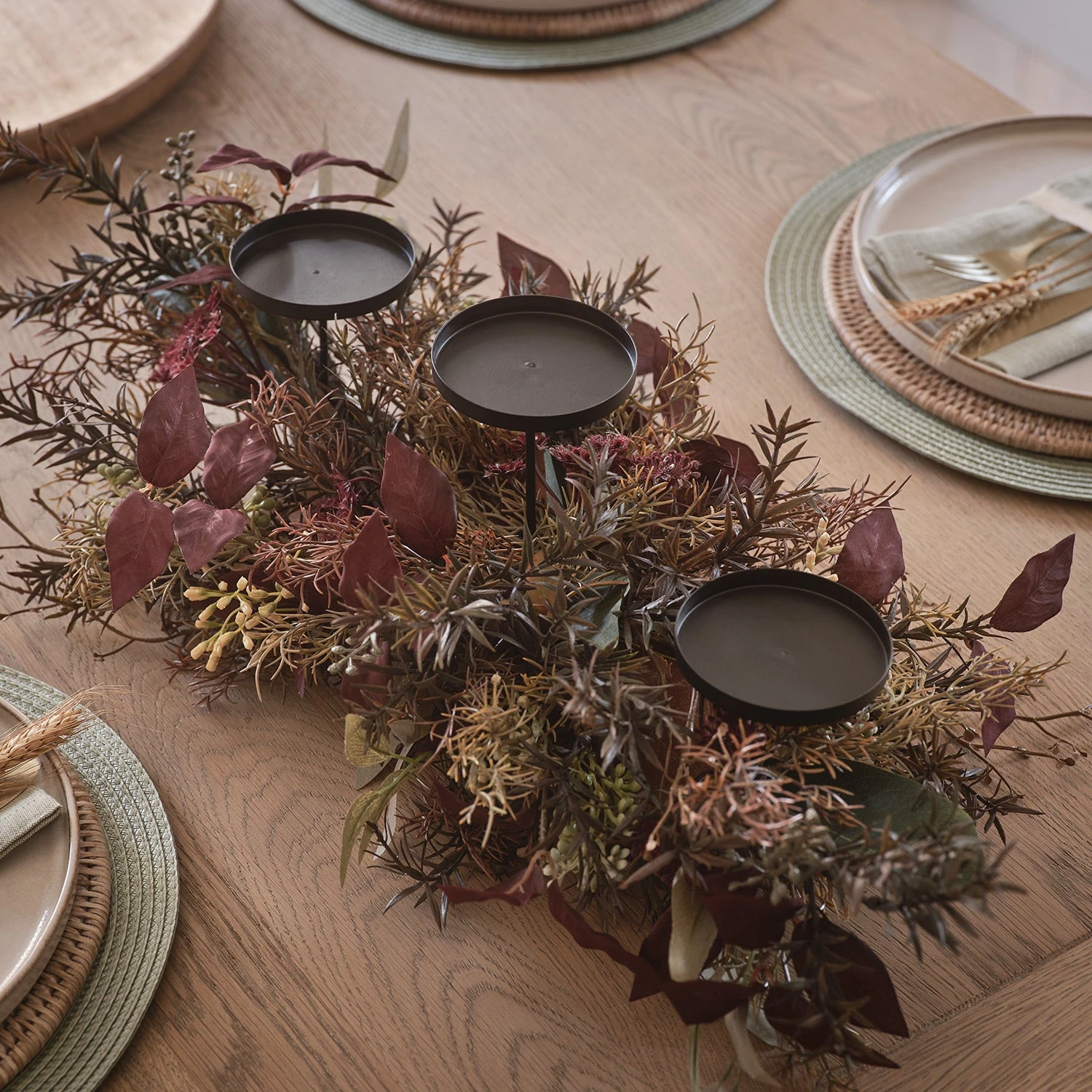 Lot De Composition Automnale Avec Trio De Porte-Bougies & 3 Bougies LED TruGlow® 2 Lot De Composition Automnale Avec Trio De Porte-Bougies & 3 Bougies LED TruGlow® – Image 2