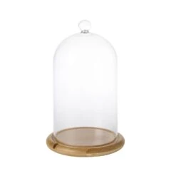 Cloche En Verre Décorative 11 Cloche En Verre Décorative -Boutique De Noël GDM15 1 Small Glass Dome Jar Bamboo Base cutout P5