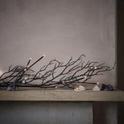 Guirlande De Branches Mortes Pré-éclairée De 1,5 M Pour Halloween