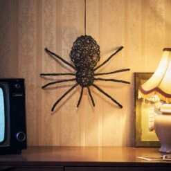 Araignée Lumineuse De 34 Cm, En Rotin -Boutique De Noël HA24018 araignee lumineuse de 34 cm en rotin 5