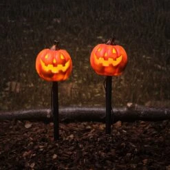 Lot De 4 Balises Lumineuses Citrouilles -Boutique De Noël HA25006 lot de 2 balises lumineuses citrouilles 1