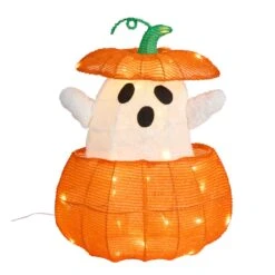 Fantôme Animé Dans Une Citrouille – Décoration D’Halloween -Boutique De Noël HA25010A