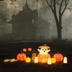 Fantôme Animé Dans Une Citrouille – Décoration D’Halloween -Boutique De Noël HA25010EU fantome anime dans une citrouille decoration d halloween 1