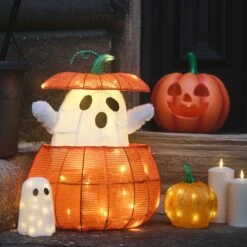 Fantôme Animé Dans Une Citrouille – Décoration D’Halloween -Boutique De Noël HA25010EU fantome anime dans une citrouille decoration d halloween 4