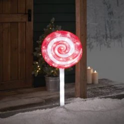 Lot De 2 Balises De Jardin Sucettes Lumineuses En Acrylique De 75 Cm