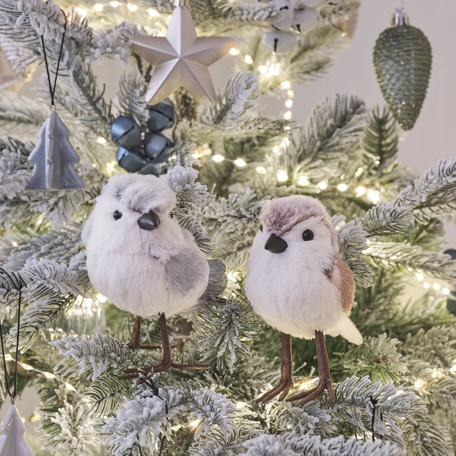 Lot De 2 Oiseaux Décoratifs Pour Sapin De Noël 2 Lot De 2 Oiseaux Décoratifs Pour Sapin De Noël – Image 2