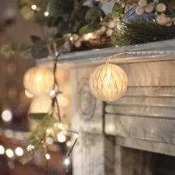 Guirlande Lumineuse à 10 Boules En Papier -Boutique De Noël L4F25007 guirlande lumineuse a 10 boules en papier