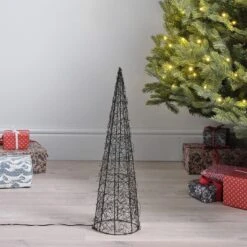 Duo De Cônes Lumineux En Fil Métallique De 80 Cm Et 60 Cm 15 Duo De Cônes Lumineux En Fil Métallique De 80 Cm Et 60 Cm -Boutique De Noël L4F25012 cone lumineux de 60 cm en fil metallique 4 1