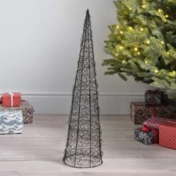 Duo De Cônes Lumineux En Fil Métallique De 80 Cm Et 60 Cm 14 Duo De Cônes Lumineux En Fil Métallique De 80 Cm Et 60 Cm -Boutique De Noël L4F25015 cone lumineux de 80 cm en fil metallique 3