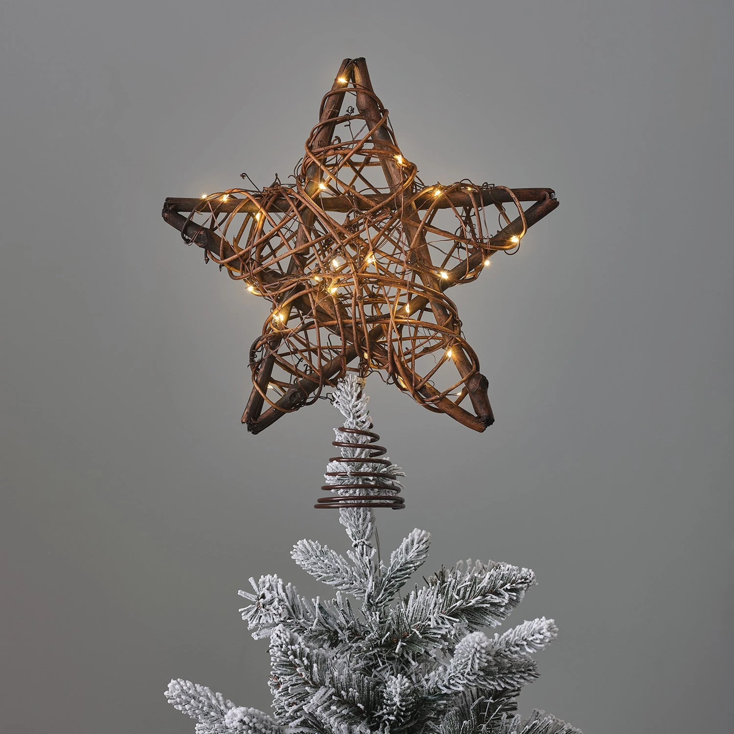 Cimier De Sapin Étoile En Rotin à Micro-LED 1 Cimier De Sapin Étoile En Rotin à Micro-LED