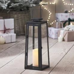 Lot De 2 Lanternes Lumineuses Pour Extérieur En Métal -Boutique De Noël LA18012 grande lanterne lumineuse pour exterieur en metal