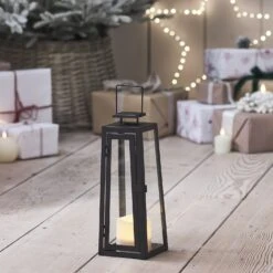Lot De 2 Lanternes Lumineuses Pour Extérieur En Métal -Boutique De Noël LA18012 petite lanterne lumineuse pour exterieur en metal