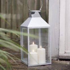 Grande Lanterne D'Extérieur Hayle En Métal, Avec Bougie TruGlow® -Boutique De Noël LA20026 grande lanterne dexterieur hayle en metal avec bougie truglow 1