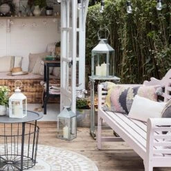 Grande Lanterne D'Extérieur Hayle En Métal, Avec Bougie TruGlow® -Boutique De Noël LA20026 grande lanterne dexterieur hayle en metal avec bougie truglow 4