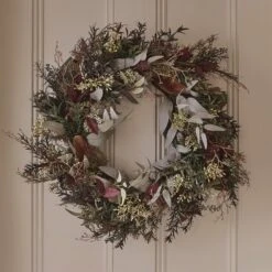 Couronne Automne Hiver Pré-éclairée De 60 Cm -Boutique De Noël LL WR23001 couronne automne hiver pre eclairee de 60 cm