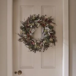 Couronne Automne Hiver Pré-éclairée De 60 Cm -Boutique De Noël LL WR23001 couronne automne hiver pre eclairee de 60 cm 3