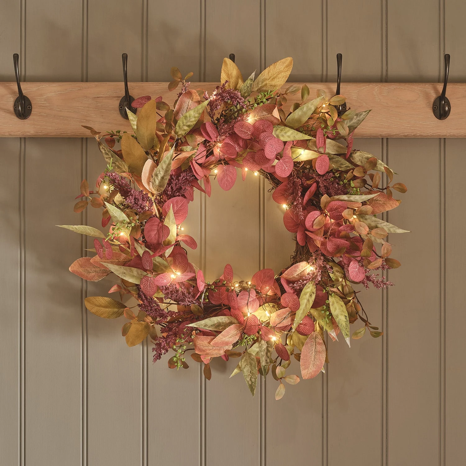 Couronne Automne-Hiver Pré-éclairée De 50 Cm 2 Couronne Automne-Hiver Pré-éclairée De 50 Cm – Image 2