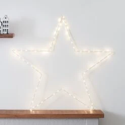 Lot D'Étoiles Lumineuses Osby Et Bougies Piliers TruGlow® Blanches -Boutique De Noël LL16004 Grande deco etoile lumineuse osby a led a piles sur etagere 6eda4c24 9e58 4cef 8056 378b9d18c3a7