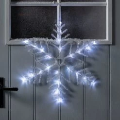 Flocon De Neige Lumineux De 40 Cm, Décoration De Noël Extérieure