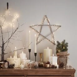 Étoile Lumineuse En Bois Gris -Boutique De Noël LL21098 Etoile Lumineuse de noel en Bois Gris 2