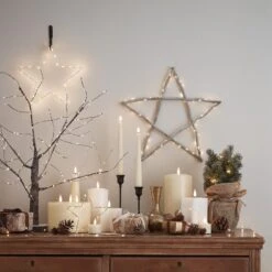 Étoile Lumineuse En Bois Gris -Boutique De Noël LL21098 Etoile Lumineuse de noel en Bois Gris 3