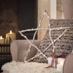 Étoile Lumineuse En Bois Gris -Boutique De Noël LL21098 Etoile Lumineuse de noel en Bois Gris 4