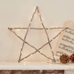 Étoile Lumineuse En Bois Gris