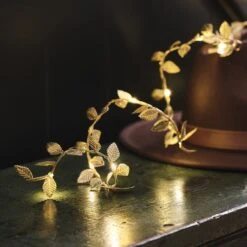 Guirlande Micro LED Feuilles Dorées De 1,8 M