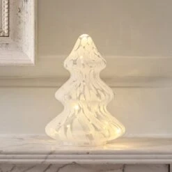 Sapin De Noël Lumineux En Verre -Boutique De Noël LL24032 sapin de noel lumineux en verre
