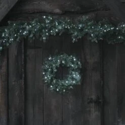 Couronne De Noël Pré-éclairée De 50 Cm à LED Bicolores -Boutique De Noël LL24044 couronne de noel pre eclairee de 50 cm a led bicolores 1