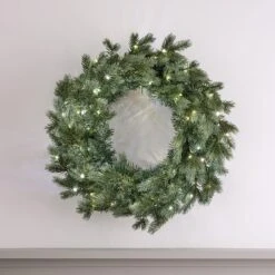 Couronne De Noël Pré-éclairée De 50 Cm à LED Bicolores -Boutique De Noël LL24044 couronne de noel pre eclairee de 50 cm a led bicolores 12