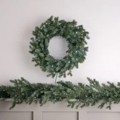 Couronne De Noël Pré-éclairée De 50 Cm à LED Bicolores -Boutique De Noël LL24044 couronne de noel pre eclairee de 50 cm a led bicolores 13