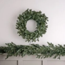 Couronne De Noël Pré-éclairée De 50 Cm à LED Bicolores -Boutique De Noël LL24044 couronne de noel pre eclairee de 50 cm a led bicolores 14