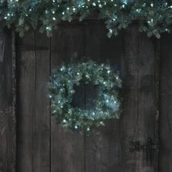 Couronne De Noël Pré-éclairée De 50 Cm à LED Bicolores -Boutique De Noël LL24044 couronne de noel pre eclairee de 50 cm a led bicolores 4