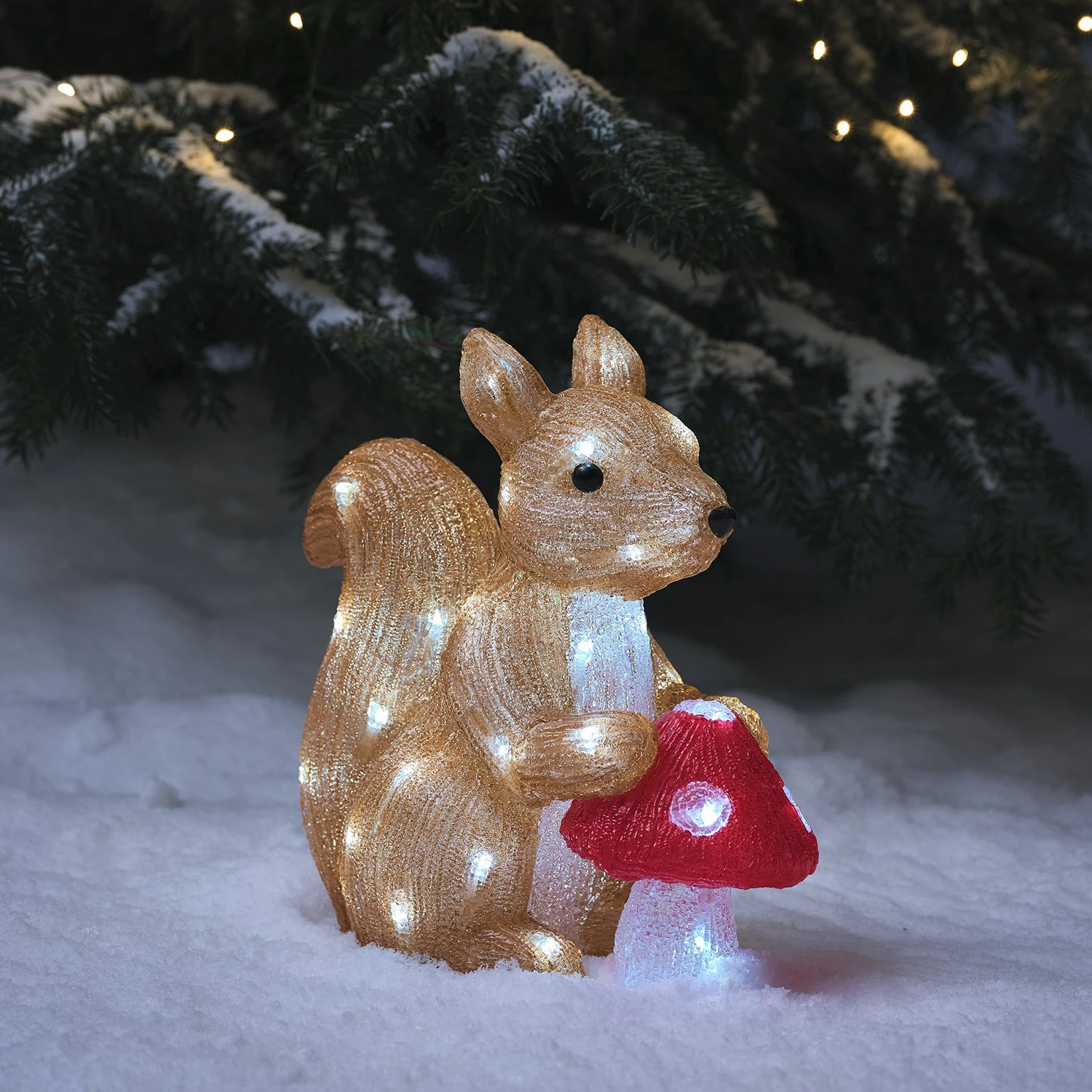 Écureuil Lumineux De 32 Cm En Acrylique, Figurine De Noël à Piles 1 Écureuil Lumineux De 32 Cm En Acrylique, Figurine De Noël à Piles