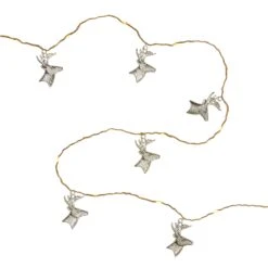 Guirlande Lumineuse Micro-LED Têtes De Cerf Argentées 7 Guirlande Lumineuse Micro-LED Têtes De Cerf Argentées -Boutique De Noël LL25012